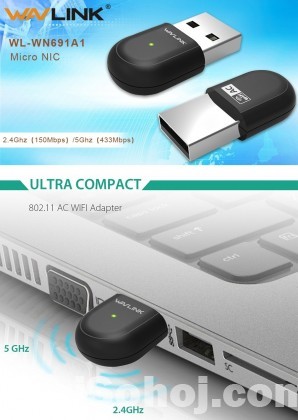 Wavlink WL-WN691A1 AC600 Dual Band Wi-Fi USB Adapter